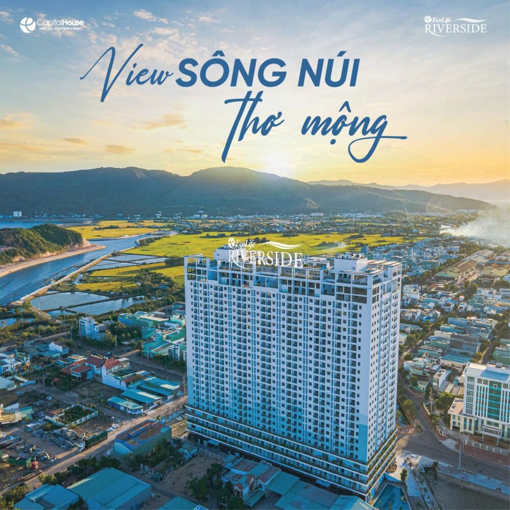 EcoLife Riverside view sông núi Quy Nhơn Đông lúc hoàng hôn